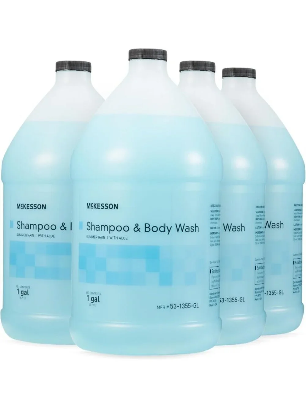 Gentle Body Wash & Shampoo Set, Summer Rain Scent, 1 Gallon, 4-Pack